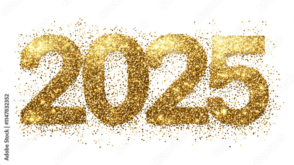 Golden Glitter 2025 New Year Celebration Party Design Golden Glitter 2025 New Year Celebration Party Design