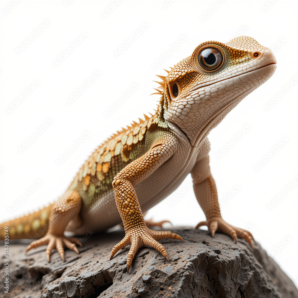 Fototapeta premium Lizard on white background - animal generation -