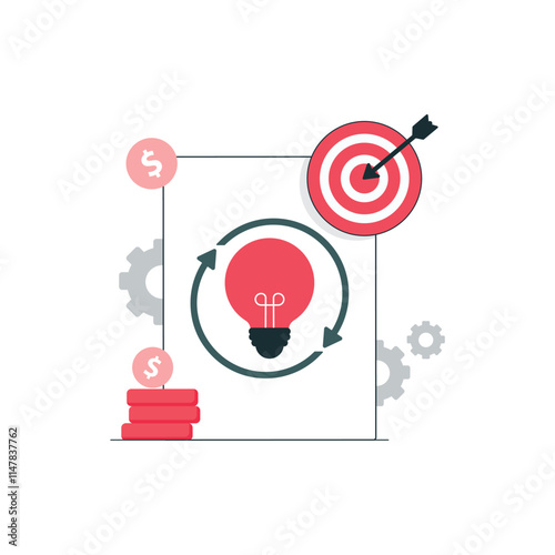 Project Life Cycle Concept Design Vector Illustration