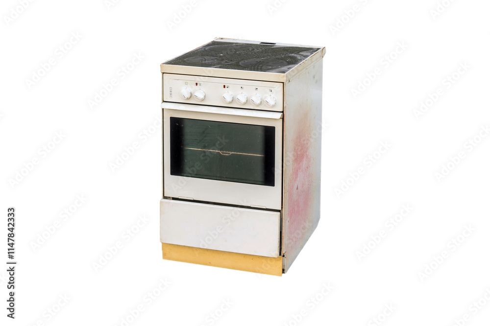 old stove isolated on transparent background