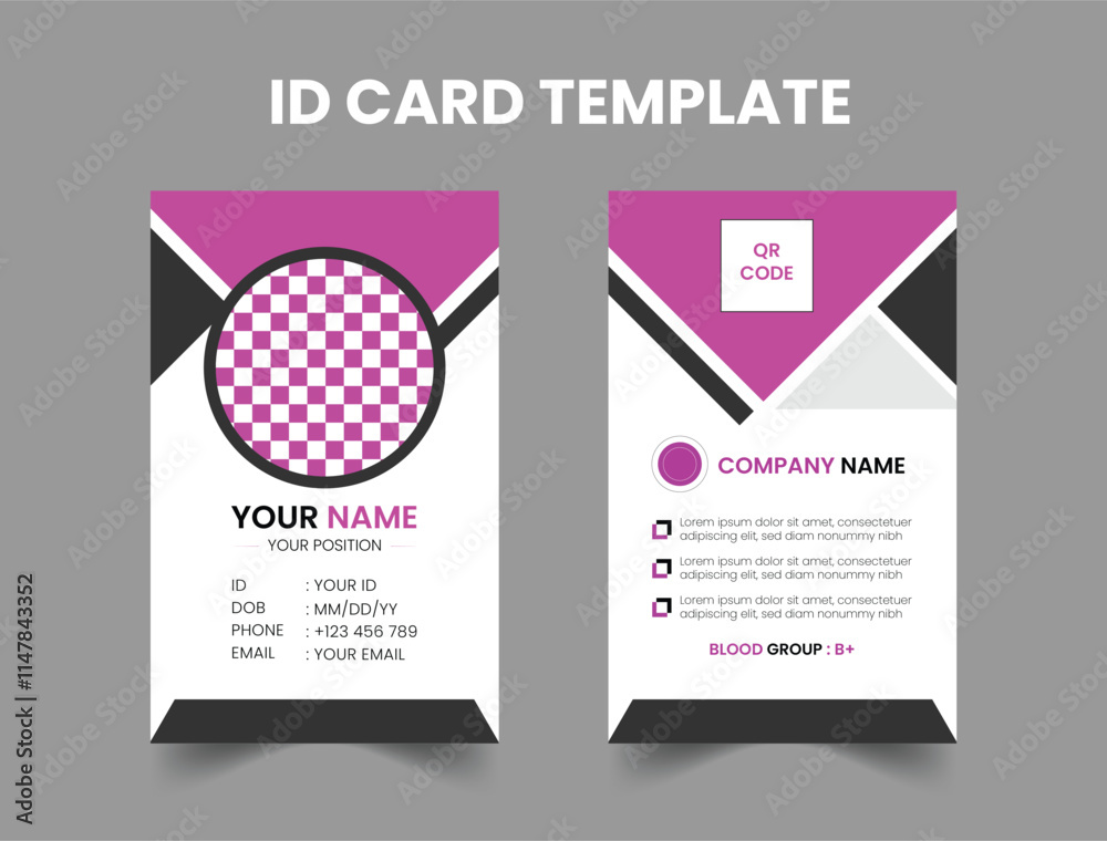 Company ID card template. Company ID card template.