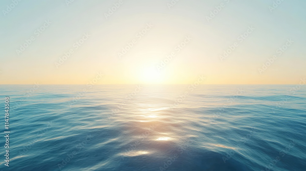 Obraz premium Serene Seascape at Sunrise with Soft Waves and Gentle Light
