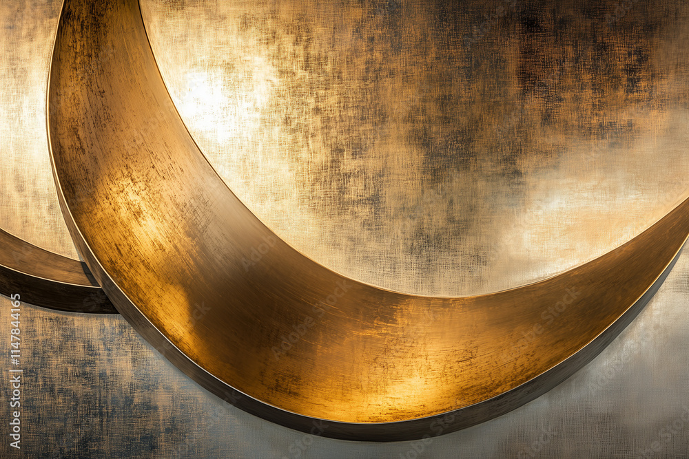 Golden curved shapes abstract art modern design artistic environment close-up view contemporary concept Golden curved shapes abstract art modern design artistic environment close-up view contemporary concept