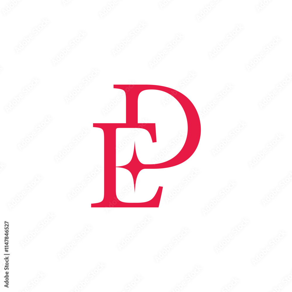 letter de loop motion star simple logo vector letter de loop motion star simple logo vector