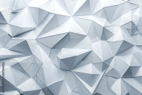 Abstract white low-poly background texture. (3)