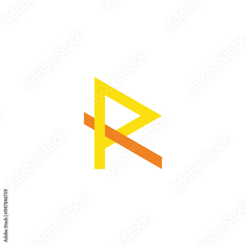 letters rk colorful yellow simple motion logo vector photo