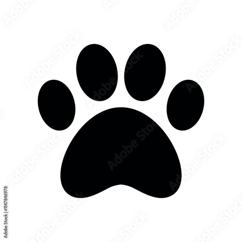 paw print sign symbol flat vector icon