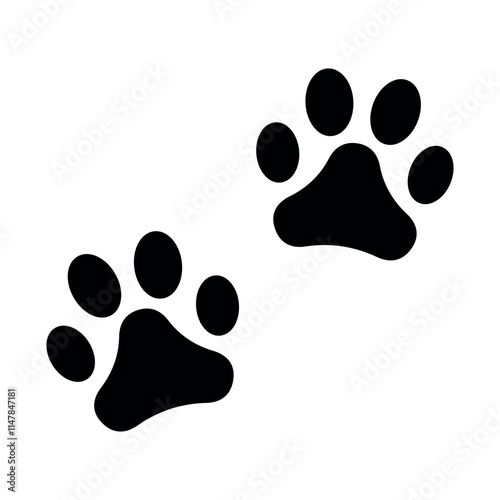 paw print sign symbol flat vector icon
