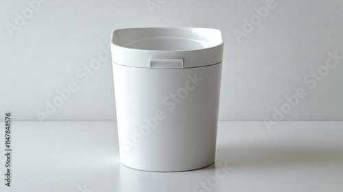 Wallpaper Mural Simple Modern White Trash Bin for Minimalist Home Interior Design Torontodigital.ca