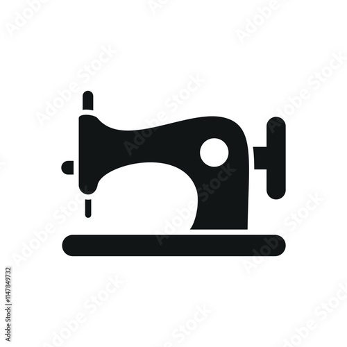 Sewing machine fashion tailor icon vector basic design