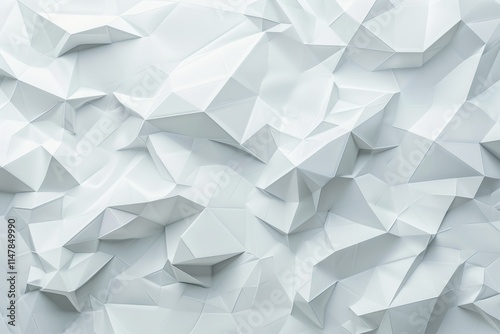 Abstract white polygonal background with geometric shapes and textures.