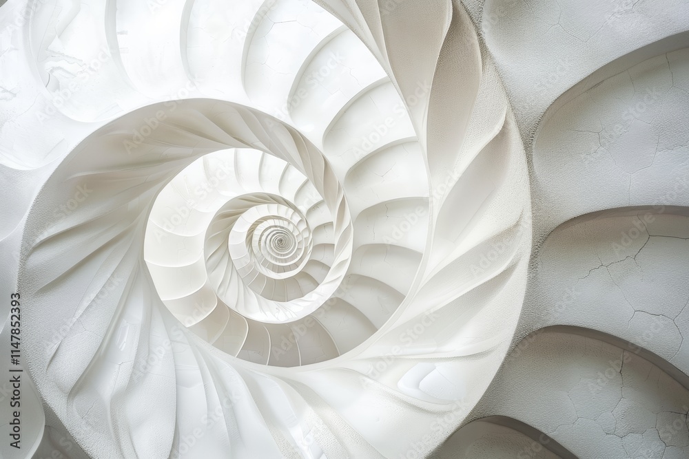 Obraz premium Abstract white spiral staircase.