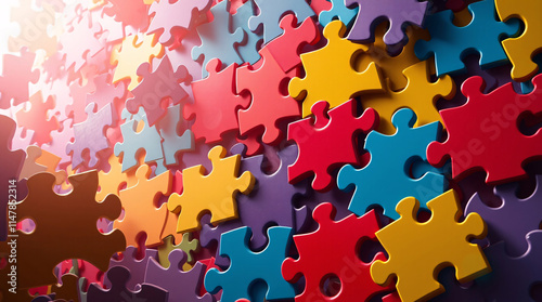 Colorful Puzzle Pieces Interlocking to Form a Complete Picture, Signifying the Journey of Problem-Solving and Solution Discovery