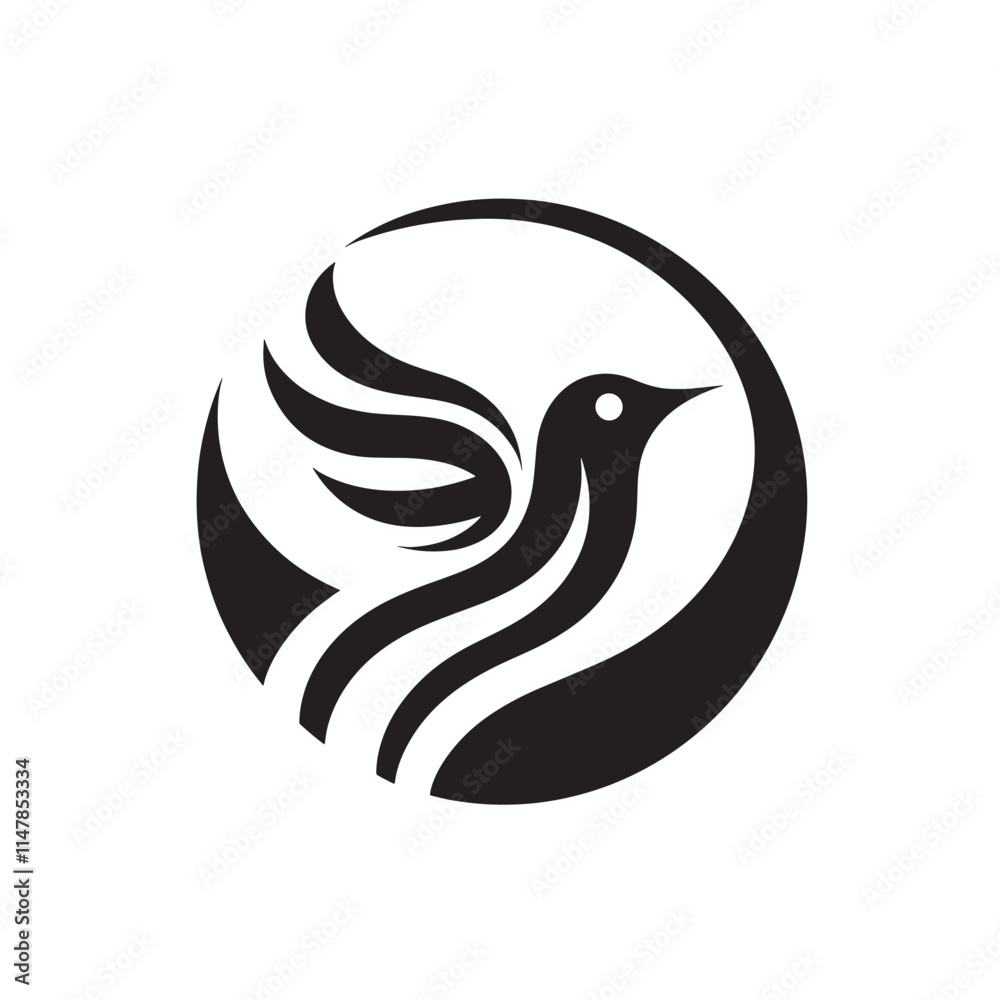 Obraz premium Bird in circle logo design.