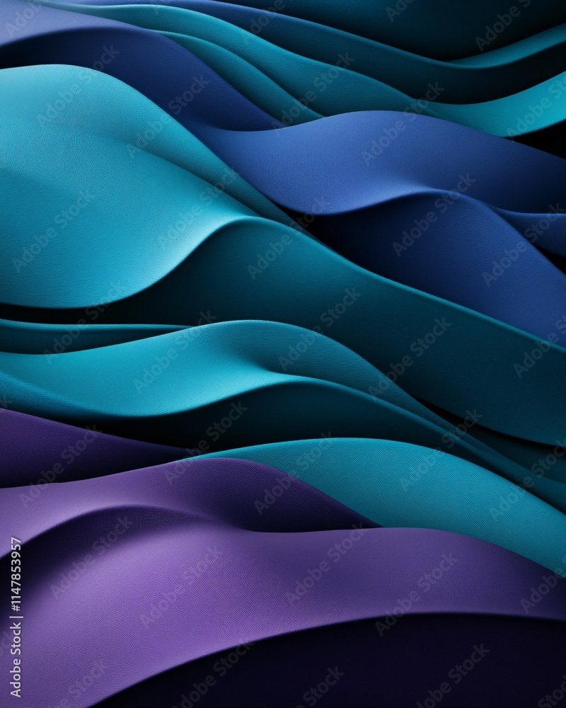 Obraz premium Abstract fabric waves in shades of blue and purple