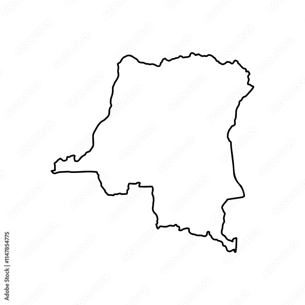 Democratic Republic of the Congo political map vector sketch illustration Democratic Republic of the Congo political map vector sketch illustration
