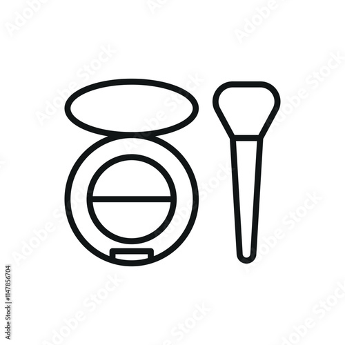Blush compact icon with clean lines and a modern aesthetic, ideal for makeup tutorials or digital beauty tools