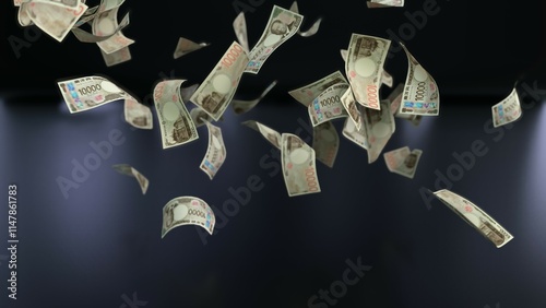 天から降ってくる一万円札