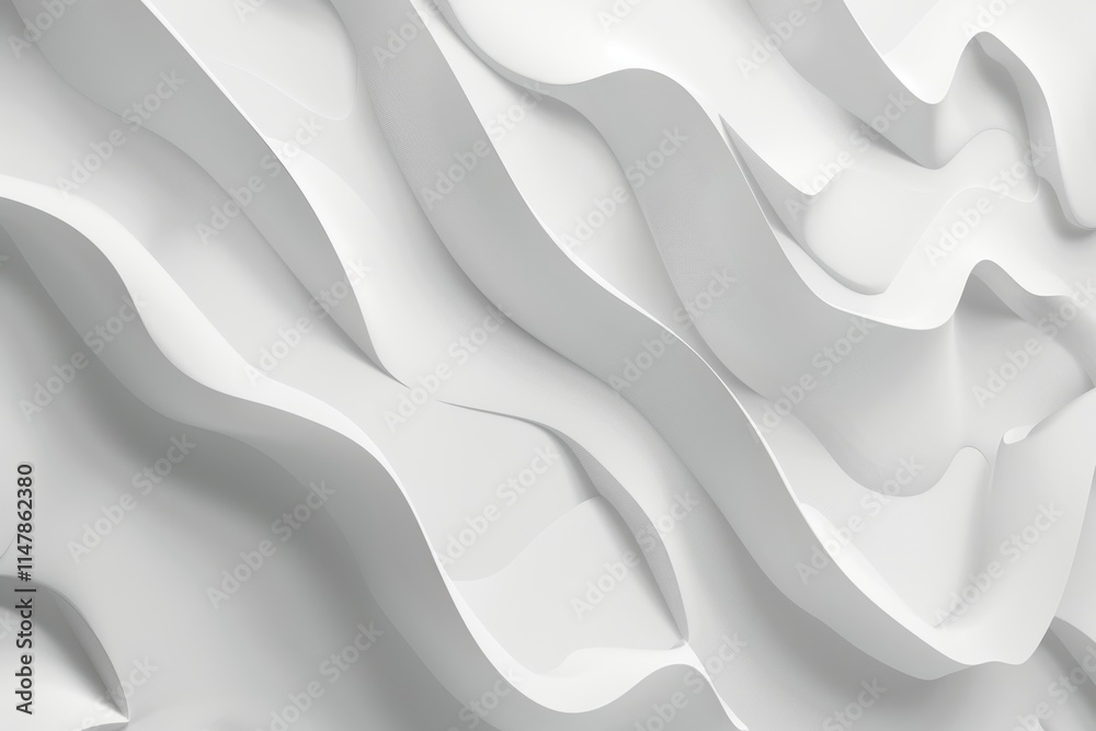 Obraz premium Abstract white wavy pattern background.
