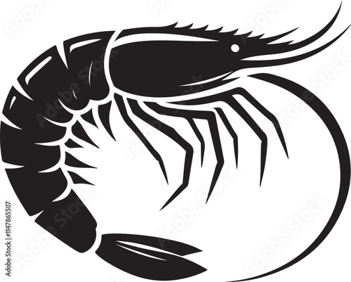 Delicious black shrimp vector illustration perfect for seafood restaurants logos