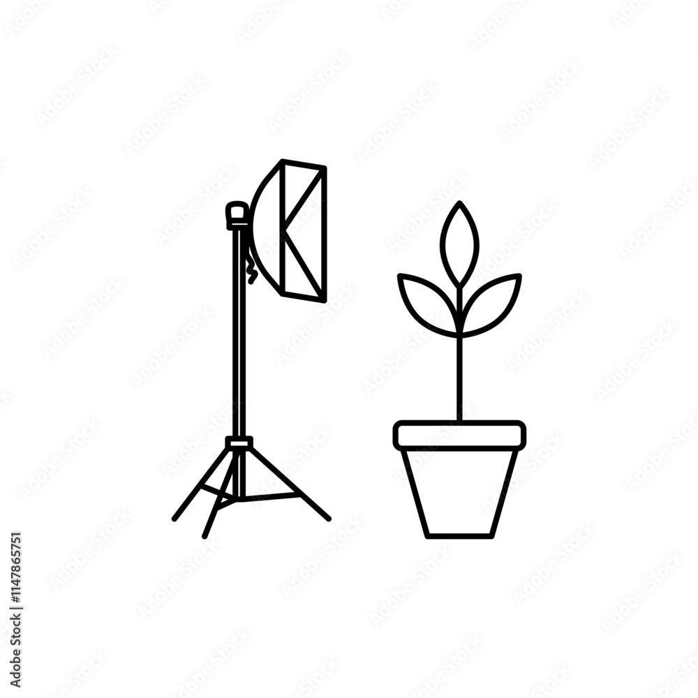 Flash Light Outline icon Symbol of lighting in photography. Flash Light Outline icon Symbol of lighting in photography.