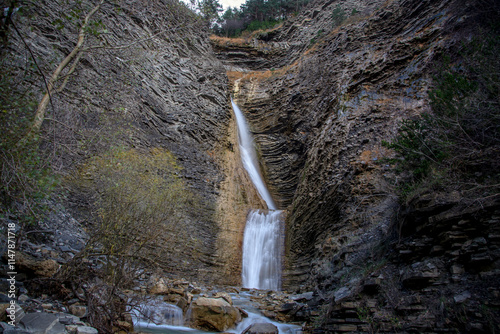 waterfall in the mountains