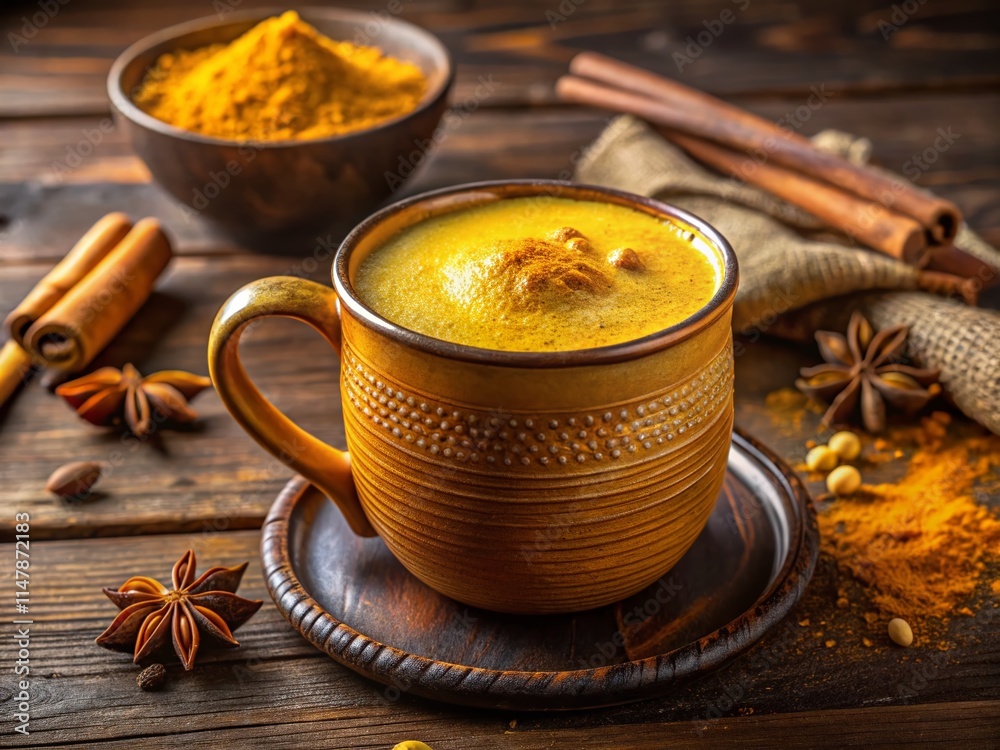 Golden Turmeric Latte, Frothy Turmeric Milk, Healthy Turmeric Drink, Vibrant Turmeric Recipe Golden Turmeric Latte, Frothy Turmeric Milk, Healthy Turmeric Drink, Vibrant Turmeric Recipe