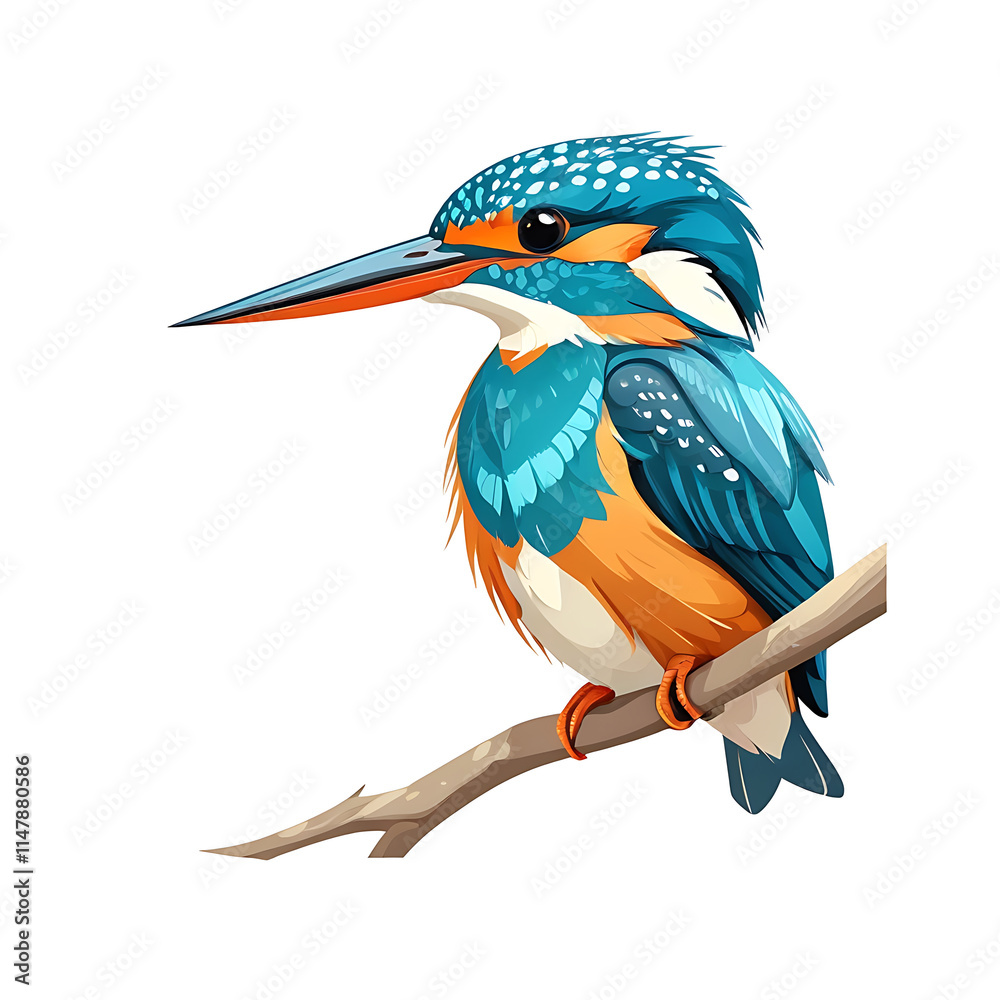 Obraz premium a hyper-realistic, highly detailed close-up portrait of a stunning kingfisher bird, vibrant teal and orange feathers, intricate textures, hyper-detailed, photorealistic 
