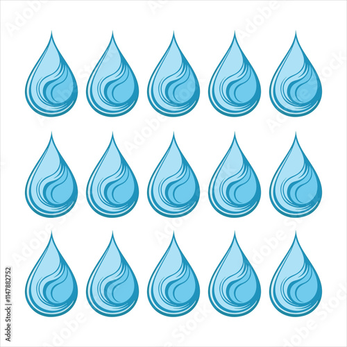 Blue water drop and splash vector free download