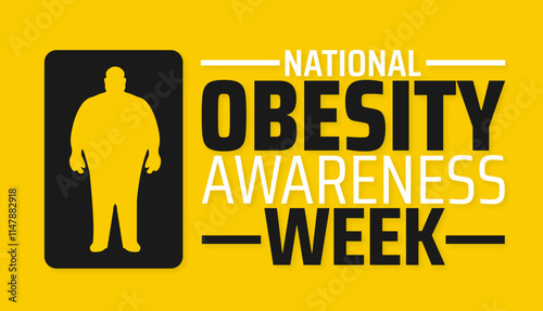 National Obesity Awareness Week background banner or poster design template. observed every year in January. Holiday concept. Use to any Template, card, poster, placard, template.