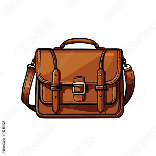 A high-resolution image of a luxurious, smooth leather messenger bag; showcasing its refined details and sophisticated design.  The bag should be displayed elegantly.