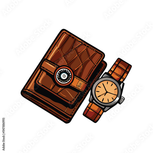 A meticulously crafted luxury wristwatch rests elegantly beside a richly textured, fine leather strap, showcasing exquisite craftsmanship and timeless style.