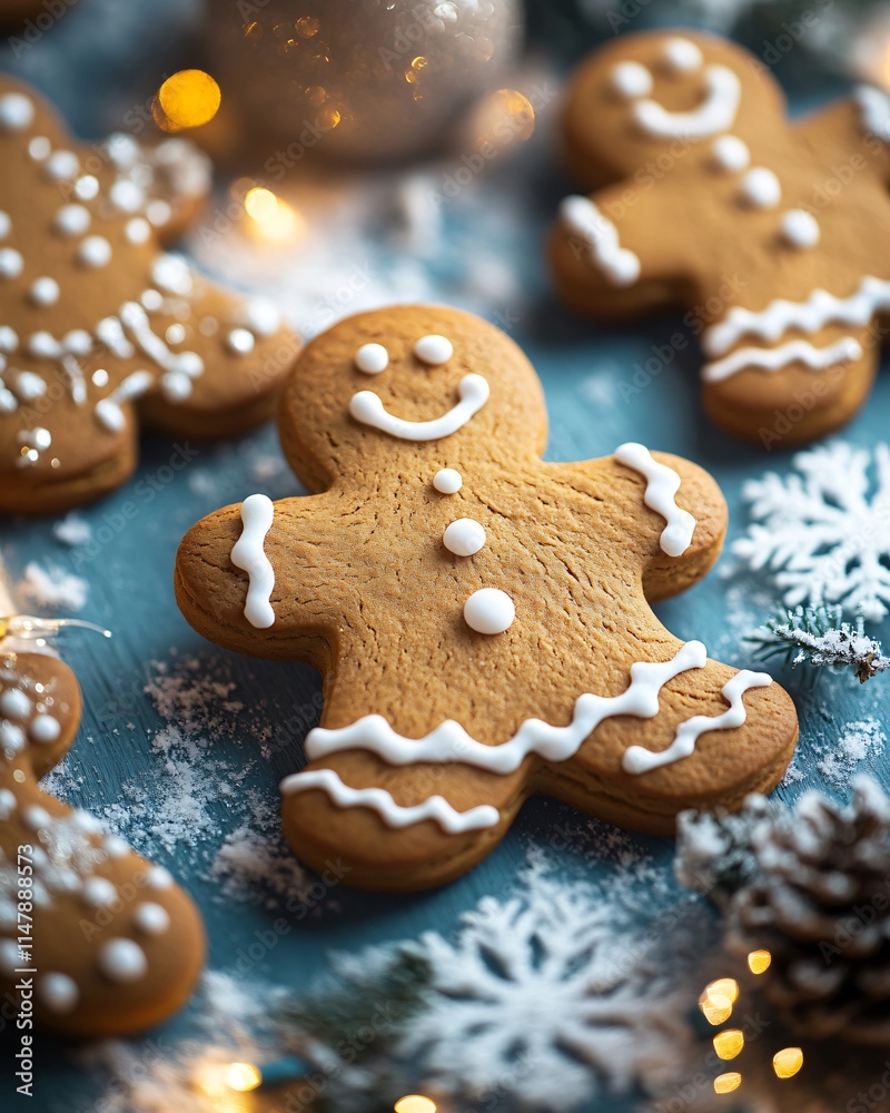 Christmas background with gingerbread man cookies
Christmas background with gingerbread man cookies