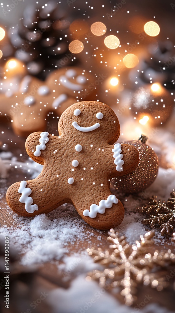 Christmas background with Gingerbread man Christmas background with Gingerbread man