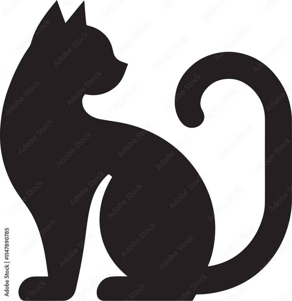 Black cat silhouette. Black cat silhouette.