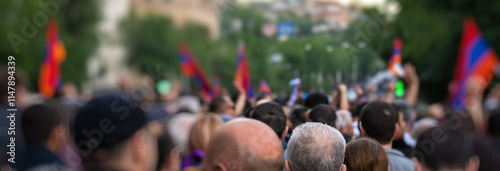 Bilde på lerret Protest in the city, political uprisings