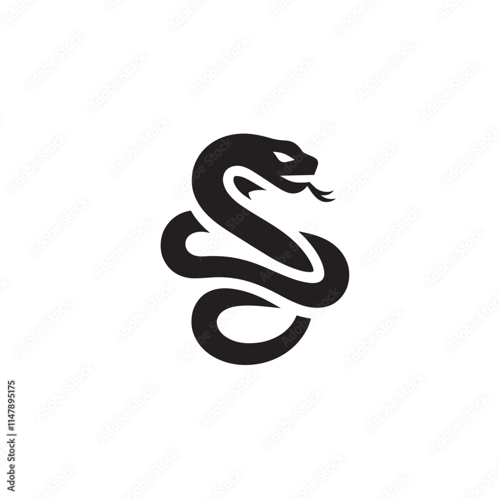 Fototapeta premium Black cobra silhouette design.