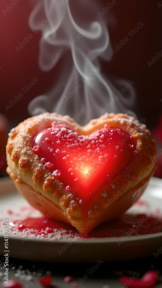 Heart shaped cake on black romantic background. Valentine's Day concept Heart shaped cake on black romantic background. Valentine's Day concept