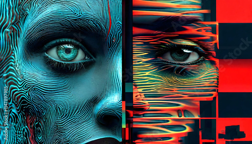 Psychedelische Abstraktion Ein Blick aus einer Parallelwelt 16х9. Hintergrund für das Design 2. photo