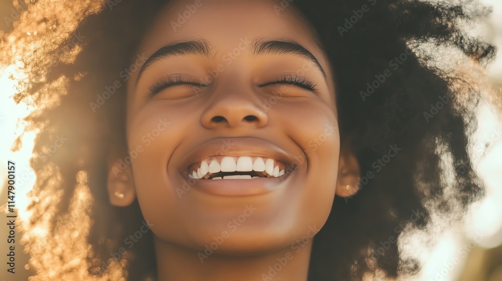 A bright smile with a gap between the front teeth, emphasizing natural beauty A bright smile with a gap between the front teeth, emphasizing natural beauty