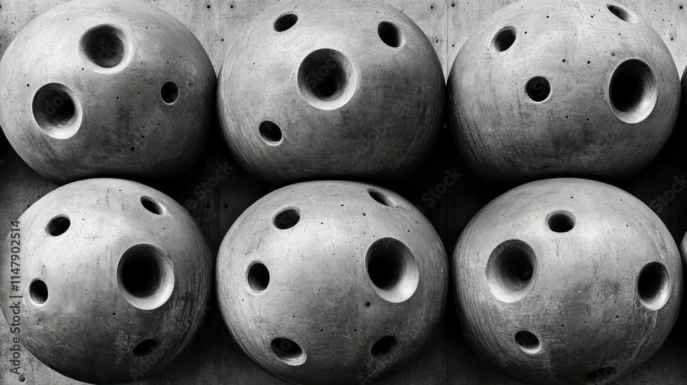 Abstract Concrete Sphere Wall Texture - Architectural Detail in Monochrome Abstract Concrete Sphere Wall Texture - Architectural Detail in Monochrome