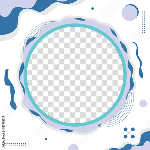 Twibbon Abstract Background with a Circular Center and Blue Geometric Shapes