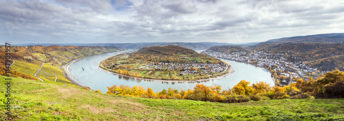 Rhine gorge panoramic and town of Boppard, Rhineland-Palatinate, Germany