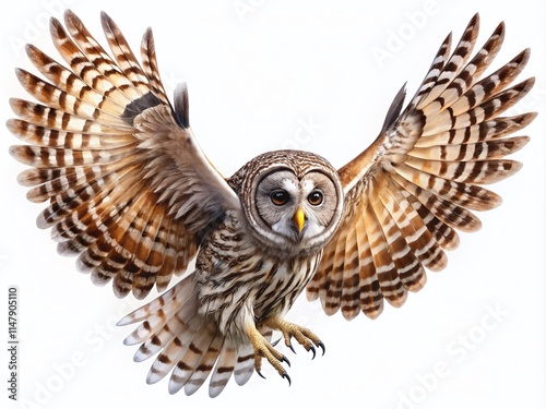 Barred Owl Flight - Digital Art Raptor Bird of Prey photo