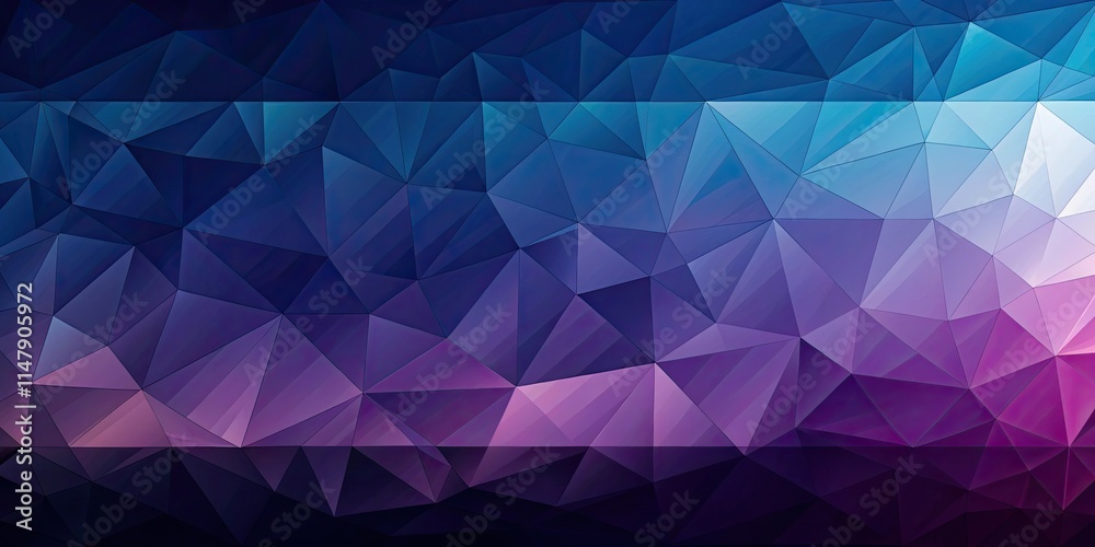 Obraz premium Abstract Low Poly Geometric Gradient Background with Deep Blues, Purples, and Pinks