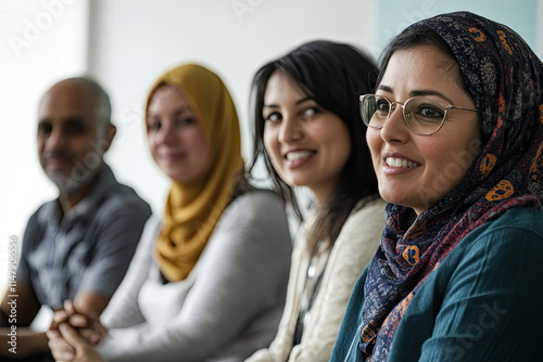 Group of diverse adults attending a language class