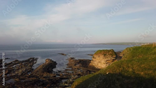 Scenic coastal view along Victoria Walk in Thurso, Scotland
