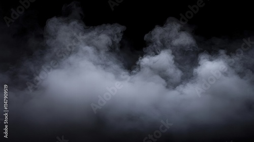 Realistic Depiction of Dry Ice with Smoke Clouds and Fog in an Overlay Effect for Atmospheric Visuals and Creative Projects