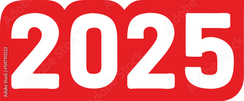 2025 Happy New Year Greeting Card Illustration