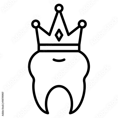 dental crown single icon